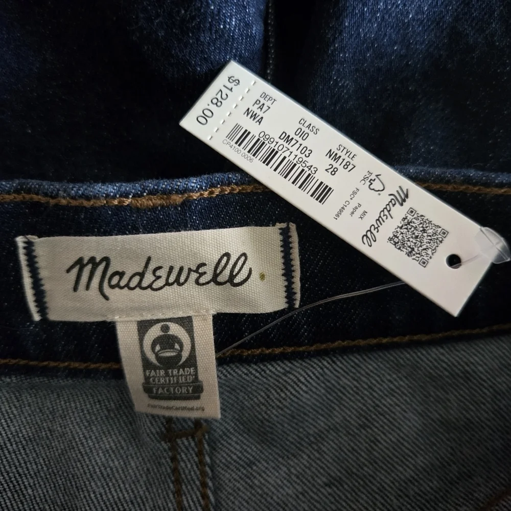 New Madewell The '90s Straight High Rise Norman Wash Jeans Size 28 NWT - Picture 8 of 11